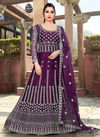 Purple Colour viana vol 6 Designer Fancy Heavy Wedding Wear Butterfly Net With Embroidery Work Gown With Dupatta Collection Viana30